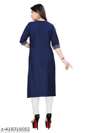 rayon kurti embroidered