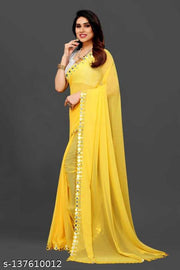 NEW FENCY GEORGETTE CUT WORK SAREE