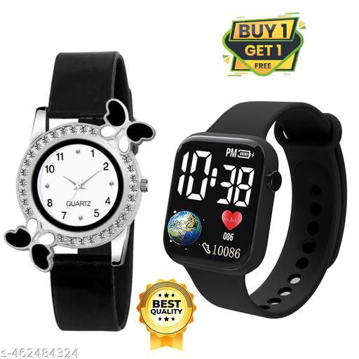 Analogue Girls Watch Sweet Heart with Digital watch Combo for Girl's & Women's Watch Pack of 2