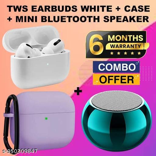 Bluetooth Speaker, Stereo Sound Surround, Long Hours Playback, Best for Mobile, Laptop/PC, Media Players with Multi Modes with Bluetooth Buds - Combo