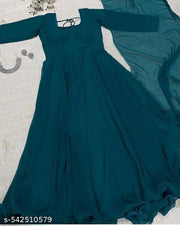 Stylish Fancy Trendy Printed Georgette Gown For Women For Party Wedding Festival Functions