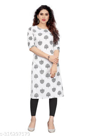 Women Printed Crepe Straight Kurti