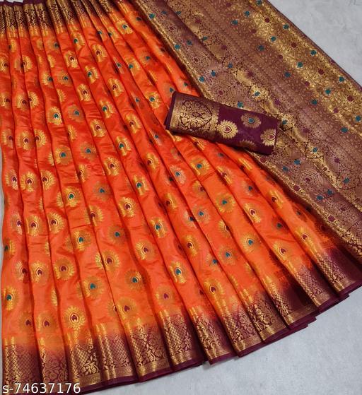 Banarasi Rich Pallu Silk Saree Banarasi Silk Saree with Golden Zari Border