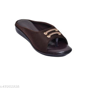 New glow walk women flat sandal and girls stylish flip flops brown