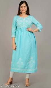 BHUMIKA SKY BLUE EMBROIDERY KURTI