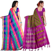 Cotton Fabric Saree For Women's