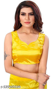 Women's Net Saree With Blouse Piece (Titli Saree Yellow)