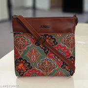 JUGNU-Bag red Handicraft Fabric Printed Sling Bag - Stylish and Sustainable Shoulder Crossbody Bag for Everyday Use