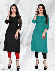 DOZZER FOX  Casule creap kurti  for woman multicoloured  low price  combo of 2