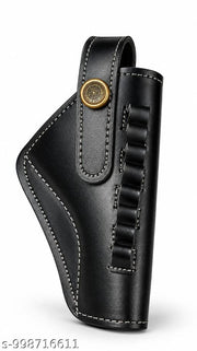 Leather Hostel Revolver Pistol Cover size 32 Bore (Black)