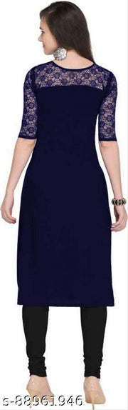 Casual American Crepe Round-Neck 3/4th Length Sleeves (45"Inches)
