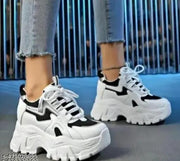 Stylish BLack Casual Sneakers Shoes For Girls