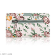 3 ZIPPER card holder with zipper and premium PU leather clutch hand purse for women