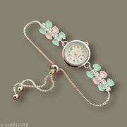 Krishna Creation Design a stylish  silver plated Quartz Bracelet type Watch for Girls & Women's.