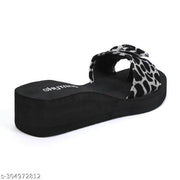 Skytrap Jet Black Nubuck EVA Light in Weight, Stylish & Comfortable Slippers / Flipflop for Women & Girls Combo of 2