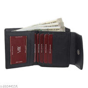 Wildauk  Women Black Artificial Leather Wallet  (5 Card Slots)