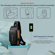 Sling Bag for Men & Women | Anti-Theft Crossbody Backpack with USB Charging Port, Waterproof Casual Messenger Shoulder Bag