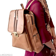 Backpack for Girls Women PU Leather Travel Bags Pithu Bag (LDPT02B)