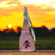 Pink Hemp Sling Bag with Colorful Cricket Player Print | Eco-Friendly Crossbody Backpack for Men & Women | Adjustable Shoulder Travel College Casual Sports-Themed Hemp Side Bag