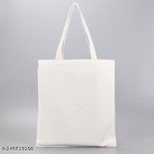 Plain White Cotton Tote Bag with Zip closure | Blank Canvas Tote for DIY Craft, Painting & Embroidery | Tote bag for women cotton