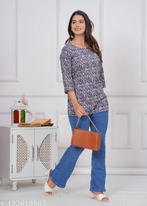 Women's Pure Cotton Short Kurti