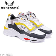Men's Bersache Lightweight Casual Shoes with High-Quality Soles | Comfortable Shoes for Sneakers, Walking,  Training, and Daily Wear (Yellow)