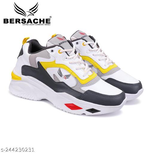 Men's Bersache Lightweight Casual Shoes with High-Quality Soles | Comfortable Shoes for Sneakers, Walking,  Training, and Daily Wear (Yellow)