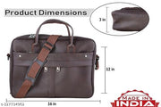 swastik standard statik men’s 15.6 inch  leather  official leptop bag brown