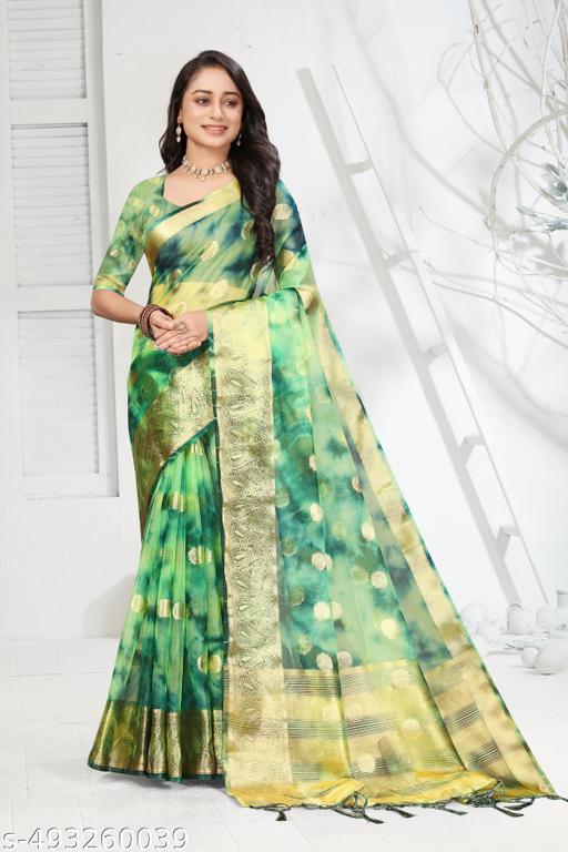 NEW FANCY ORGANZA SAREE  MULTY COLOUR SAREE