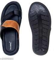 CALIBREL Men Black Slippers | Slipper for men | Sandals for Men| Casual Sandals | Stylish, Comfortable & Durable | Men's Flip-Flops | Trendy men's footwear | Chappal for men | for Daily & Occasion