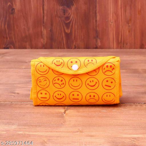 Nakshu Set of 12 Foldable Reusable Bags Smiley Printed Bags