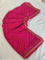  Bandhani saree, Bandhej saree, Top selling saree, Saree with blouse, pure georgette saree, soft georgette saree,   party wear saree, desiger saree, banarsi saree, celebrity saree, festive saree, bollywood saree