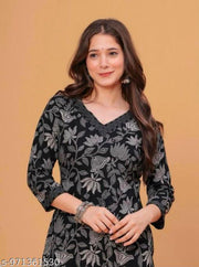 BLACK DISCHARGE KURTI