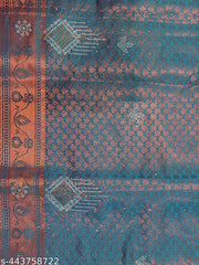 JR Handloom Mini Kundan Kanjeevaram Silk Saree with Copper Zari Work – Traditional and Trendy Design for Women and Girls – Perfect for Festive and Casual Wear