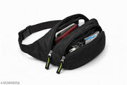 Premium Stylish Black Fanny Pack with Adjustable Strap for Men & Women,Everyday Casual Waist Pouch for Shopping, Bike Riding & Travel