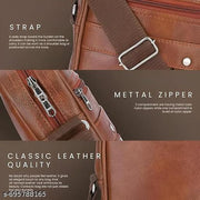 KUNJ BAG Faux Leather Unisex Men Sling Bag Women Sling BagCross Travel Office Messenger Bag  Women Hand bag Fashion bag Men stylish bag Travel sling bag Office Bag Marketing Bag Hand Sling Bag Said Bag Brown Pack 1
