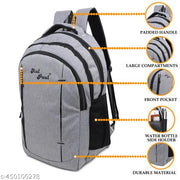 35 L Casual Waterproof Laptop Bag/Backpack for Men Women Boys Girls/Office School College Teens & Students ( grey)
