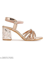 IKAGI Women's Fashion Sandals | Faux Leather Comfortable and Stylish Heel | For Wedding Occasion| For Women & Girls