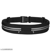 Slim Running Belt for Women and Men, Waterproof Phone Holder for Running, Reflective 2-Pocket Waist Pack for Storing Runner’s Essentials Safely, Runner’s Fanny Pack