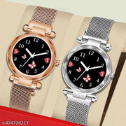Analog Watch - For Girls Pack Of 2  Dial Black And Gold Magnetic Strap Woman