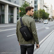 CLASSY WAIST USB BAG GOOD LOOK TRENDING CROSS SLING BUSINESS CASH BAG WITH USB POWER PORT CONNECTION MULTICOLOURED WAIST BAGUSB SLING WAIST BAG LATEST SOLID ZIPPER QUALITY 4 COMPARTMENT ZIPPER BAG