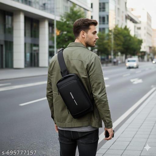 CLASSY WAIST USB BAG GOOD LOOK TRENDING CROSS SLING BUSINESS CASH BAG WITH USB POWER PORT CONNECTION MULTICOLOURED WAIST BAGUSB SLING WAIST BAG LATEST SOLID ZIPPER QUALITY 4 COMPARTMENT ZIPPER BAG