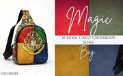 Multicolor Hogwords Sling  PU Leather Crossbody Backpack for boys n girls