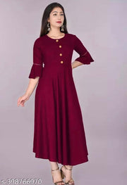 Ultra Fashion Women's Solid Flared Kurti