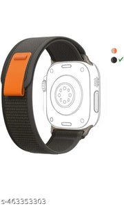Trail Loop Bands/Straps Compatible with Watch 49mm 45mm 44mm 42mm, Adjustable Velcro Premium Strap for iWatch Ultra & Ultra 2 Series SE 8 7 6 5 4 3 2 1. (Only 3 Pcs Trail Loop Strap, Watch NOT Included) (Black,Cream)