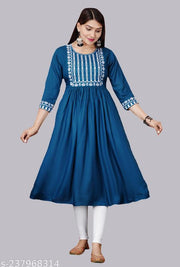 New Trendy Embroidery Gaithering Anarkali kurtis