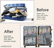 Only (Colour May Vary)Fabric 6 Set Travel Storage Bags Multi-Functional Storage Bag,Travel Packing Pouches,Luggage Organizer Pouch Travel Organizers Packing Cubes Laundry Bag Luggage