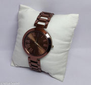 Trendy Roman Round Dial Attractive metal belt Analog Watches for Women