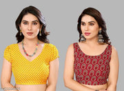 Printed Daily Wear Georgette Sarees with blouse piece (Pack of 2)