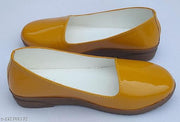 New latest kids yellow patent loffer for girls partywear